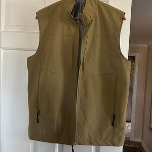 Tan Sleeveless Zip-Up all-Weather Vest